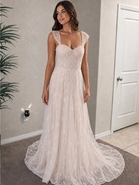 melissa sweet lace a line wedding dress Melissa Sweet, MS251207 Wedding Dress Save 38%